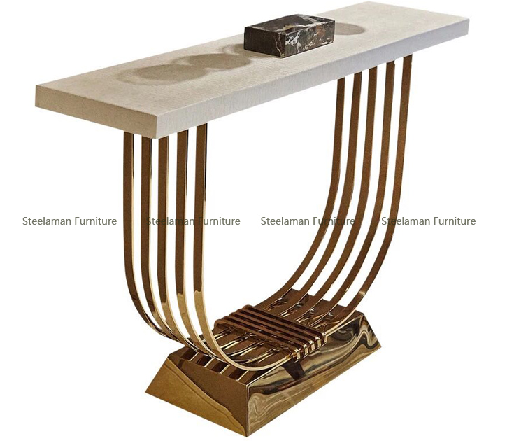 home furniture console table with stainless steel base
