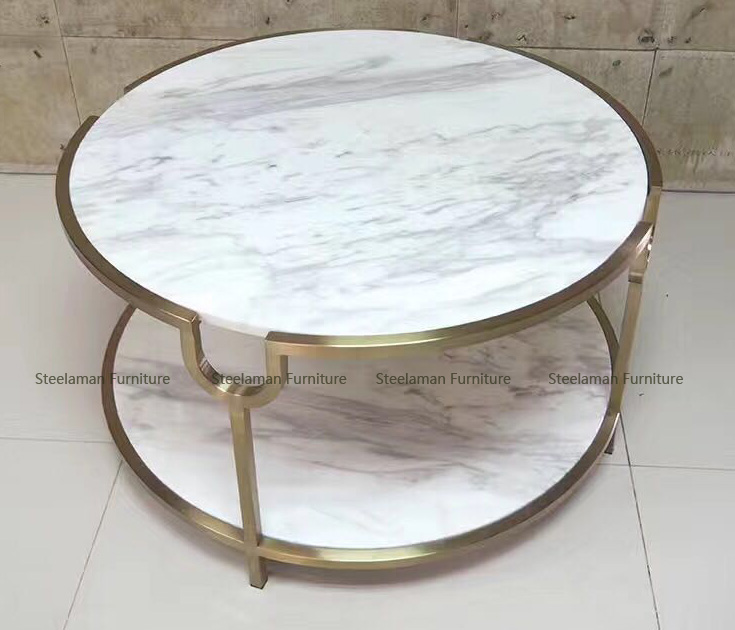 Coffee shop furniture gold metal table legs modern coffee table made in china G020