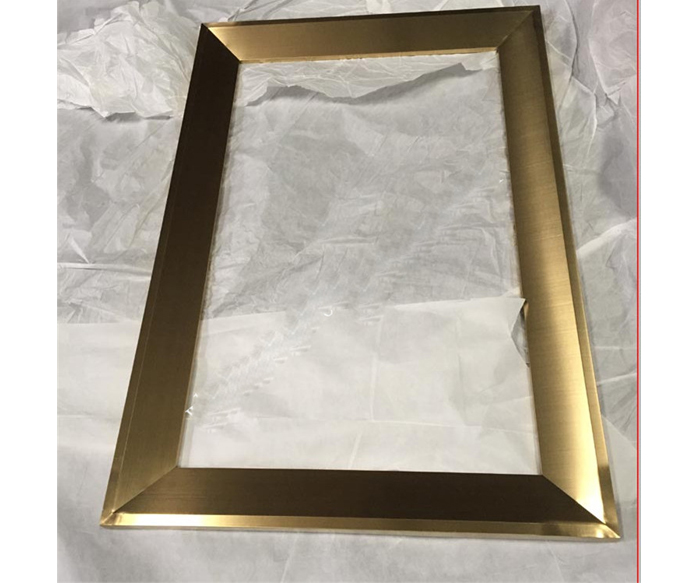 Stainless steel metal decoration mirror frame hairline gold
