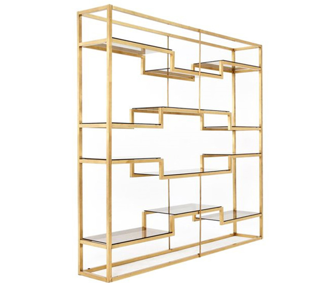 Golden stainless steel metal display rack