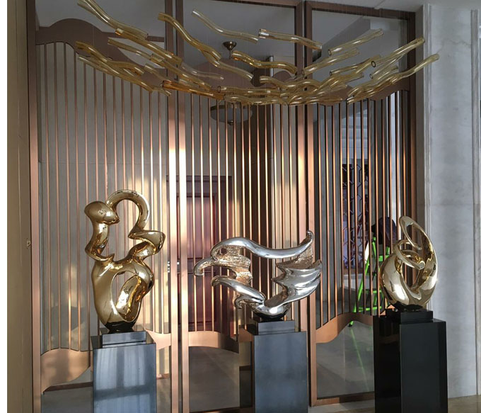 Dubai room divider screen stainless steel Luxury gold room partition wall divider decorative wall panel for architecture
