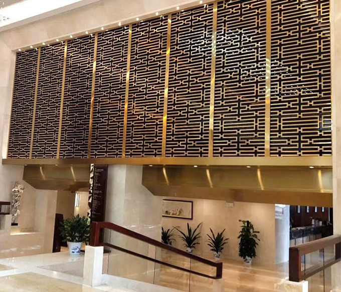 Gold color stainless steel screen decorative metal wall