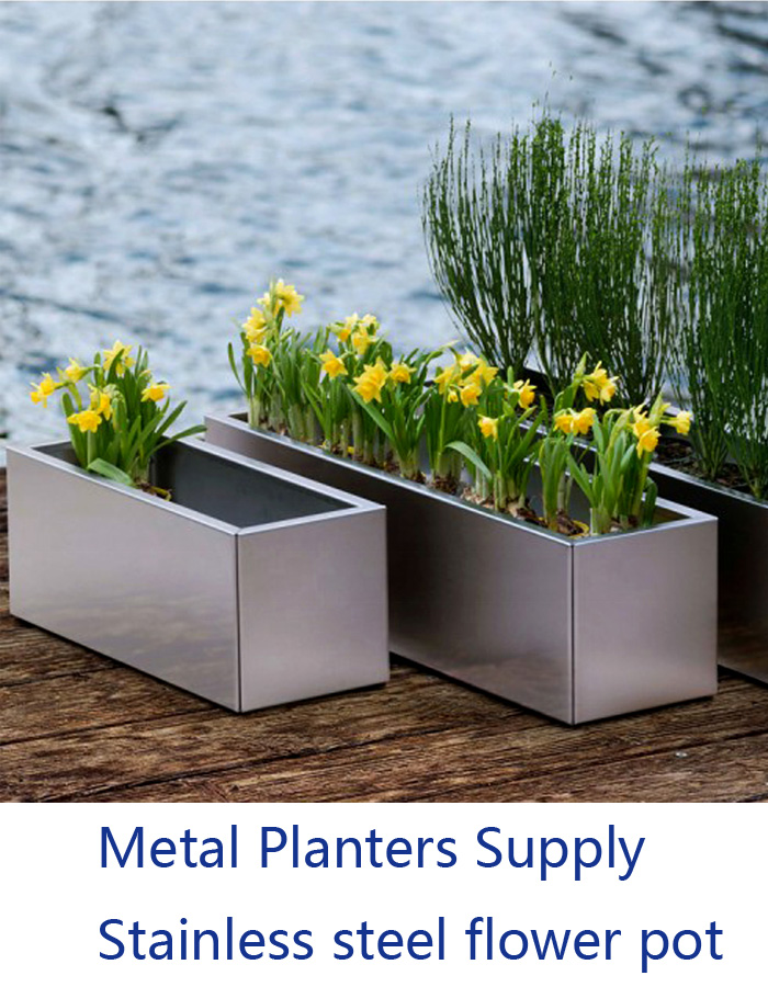 Stainless Steel Big Size Flower Pot Square Flower Pot