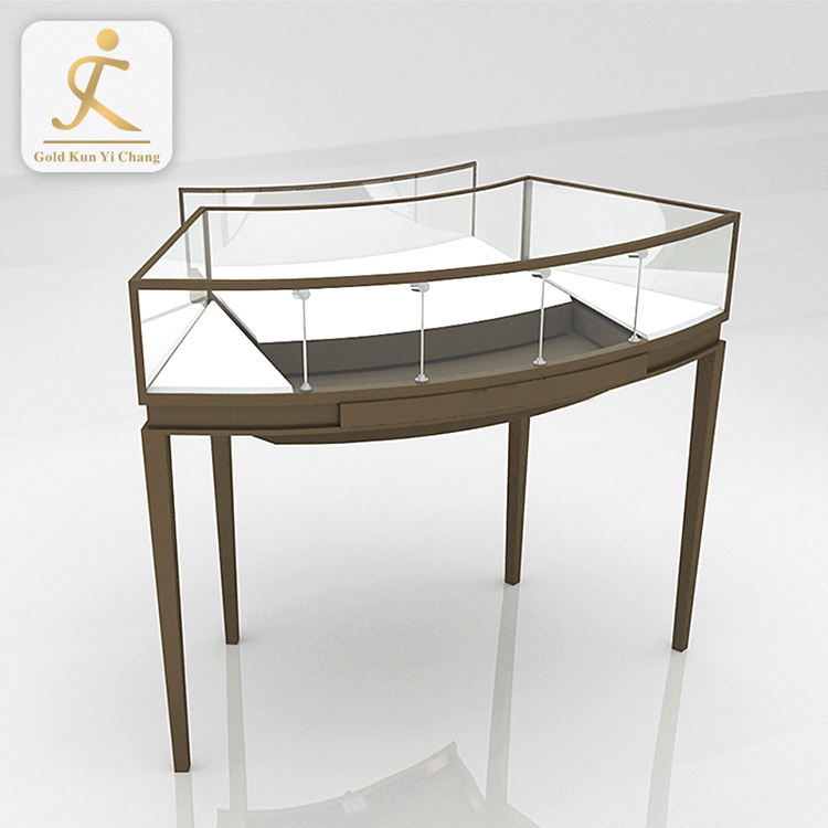 Wholesale customized luxury modern glass jewellery shop counter shopping mall design jewellery display showcase