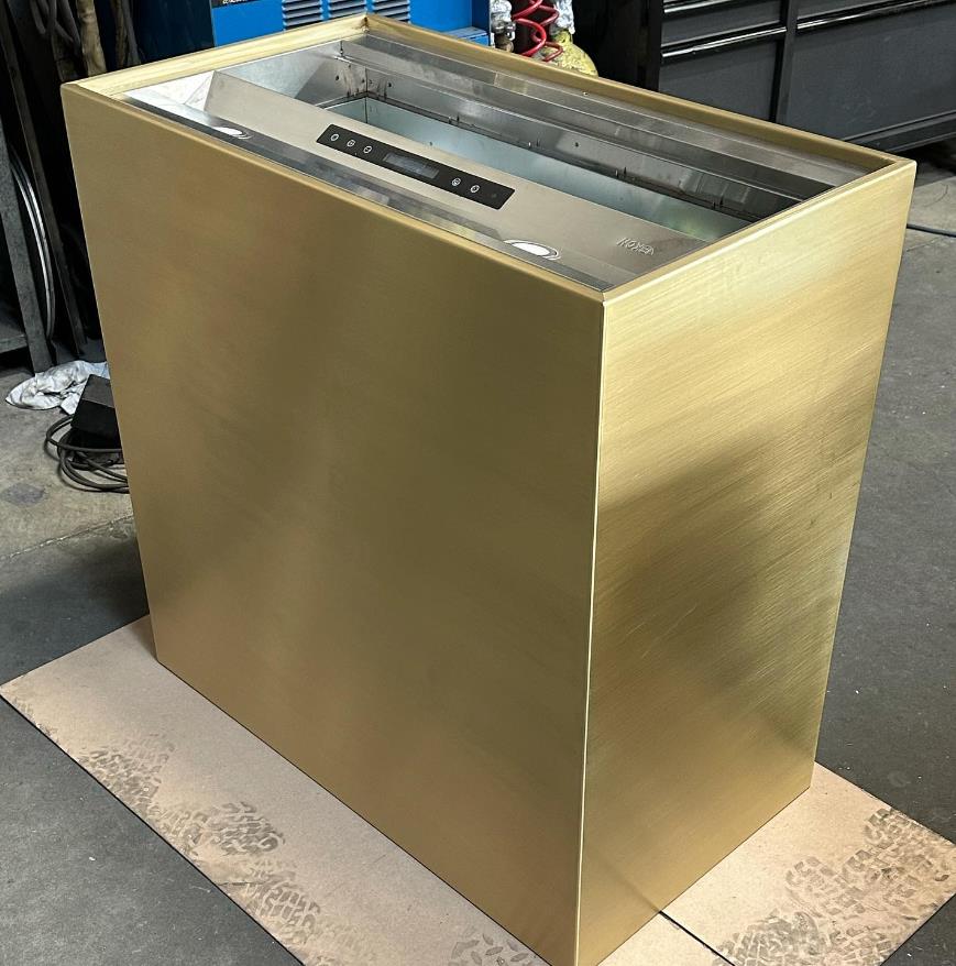 Brass Kitchen hood with brushed finish