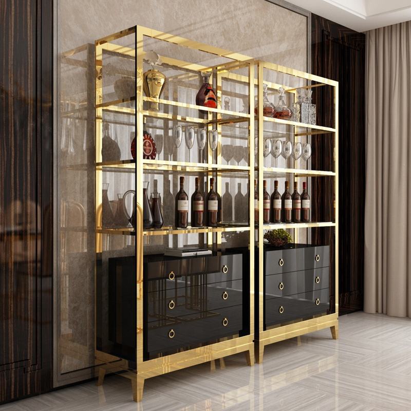 Brass metal display stand display cabinet