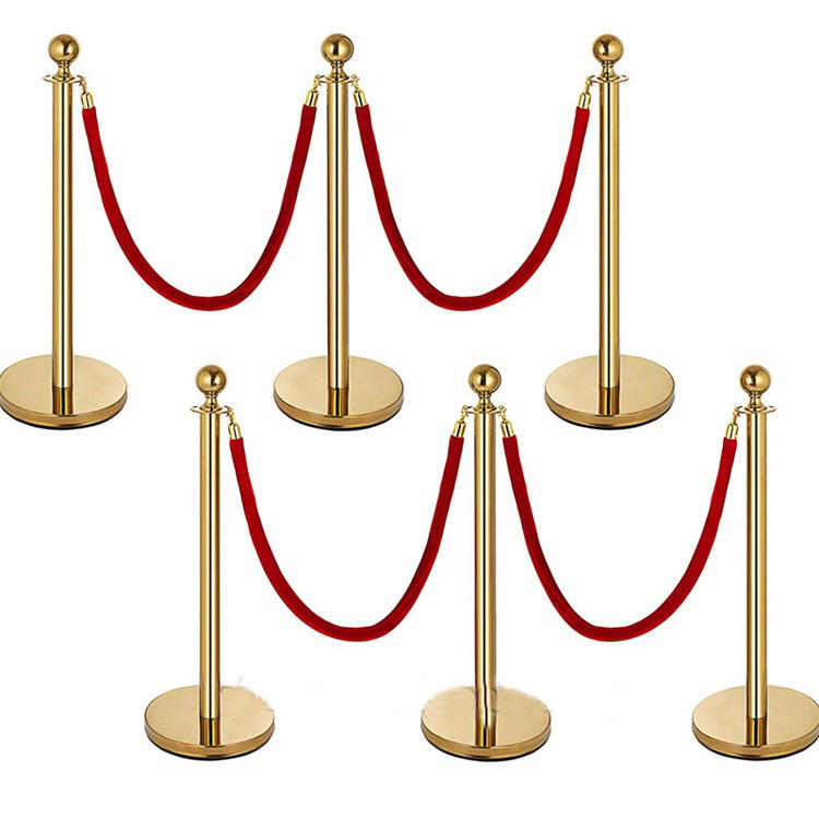 crowd control hotel metal barrier railing rope stanchion rope barrier stanchions