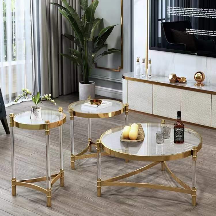 Gold furniture coffee table luxury design living room