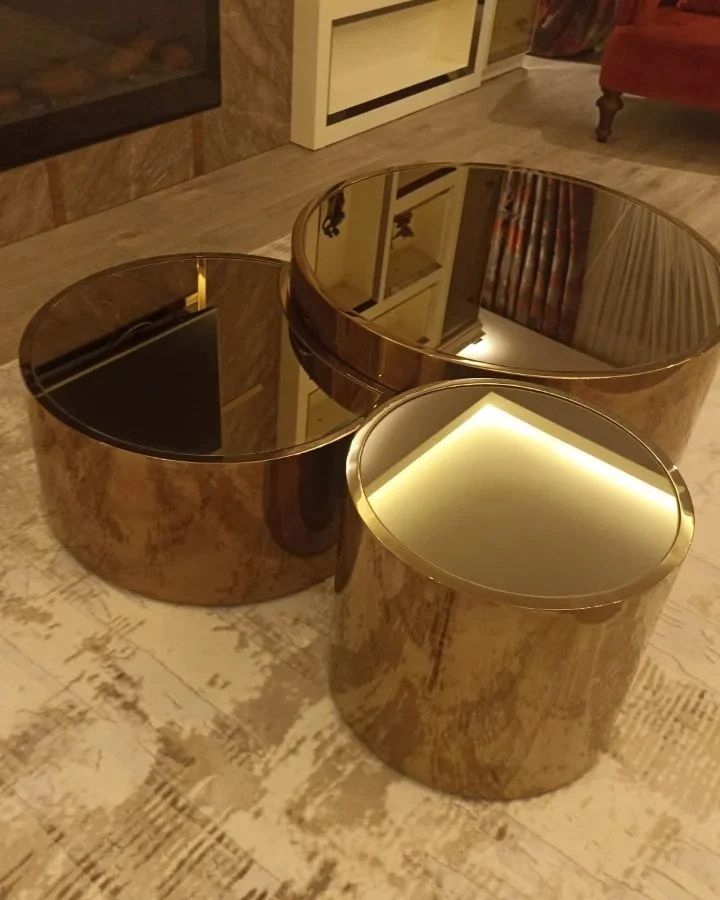 Gold metal coffee table