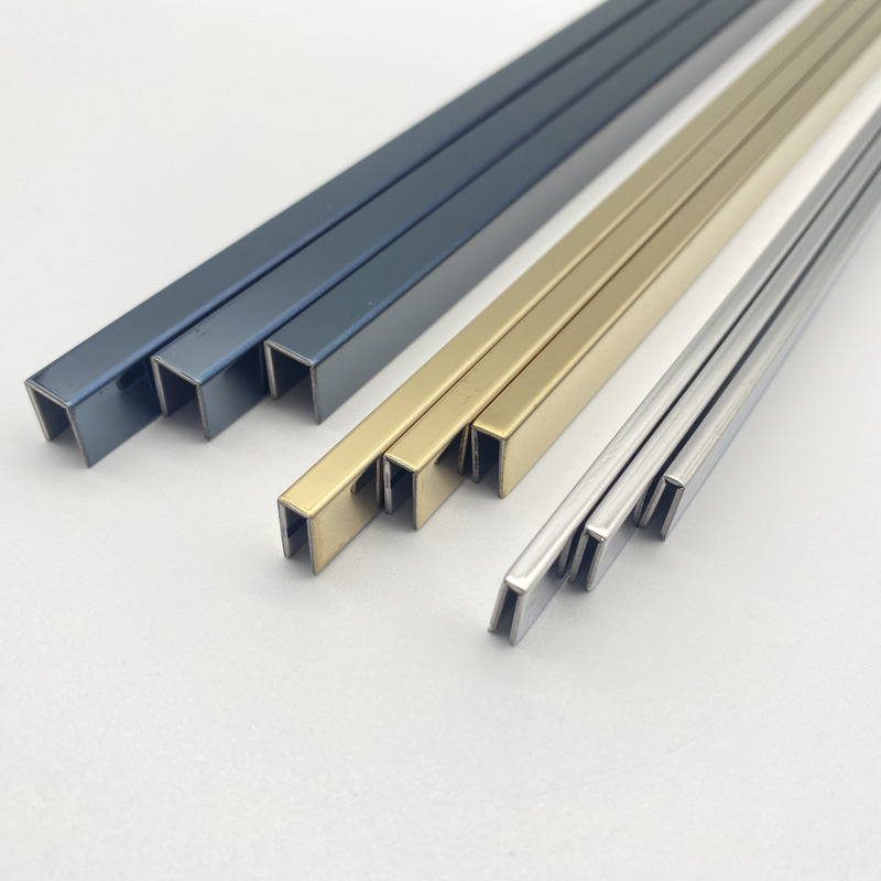 decorative metal tile trim strip 304 stainless steel U-channel